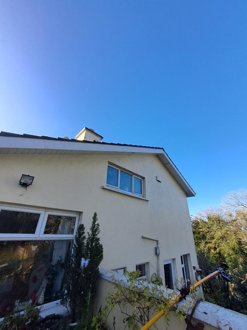 Before and after exterior cleaning Kildare: fascia and soffit restored, after